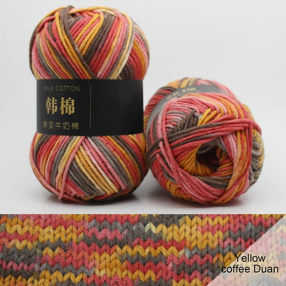 Clearance! Boovnll Cotton Yarn 7 Strands Multicolor Soft Yarn for Crocheting 1.8 oz/50g Machine Washable for Knitting Hats, Sweater, Scarves, Crafts, Home Decorations, DIY Kids Toys, Yarn