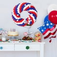 thumbnail image 1 of Clearance! Boovnll Patriotic Wreath, 14" Handcrafted Red White Blue Plush Balls Memorial Day Wreath, 4th of July Wreath for Indoor, Outdoor, Front Door, Fireplace, Wall Decor, 4th of July Decorations, 1 of 6