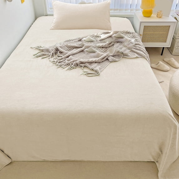 Clearance! Boovnll Queen Sheets Set of 2, 59x79" Super Warm & Soft Coral Fleece Microfiber Queen Bed Sheets & Pillowcase, Hotel Bed Sheets for Women & Men Extra Soft & Creaseless Bed Sheets