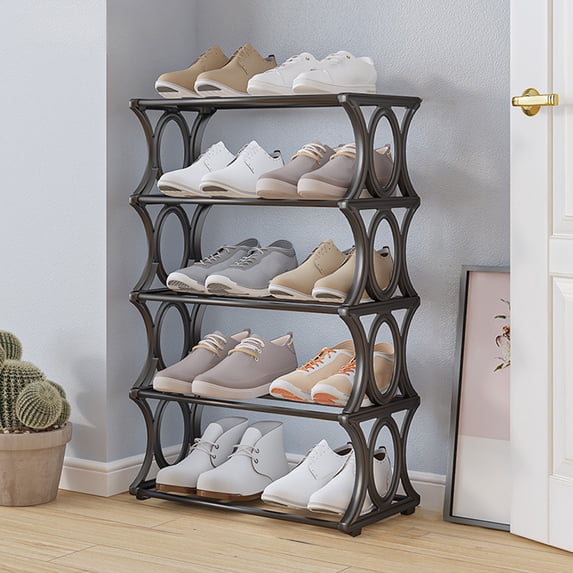 Clearance! Boovnll Shoe Rack 5 Tiers Sturdy Metal Stackable Rack 20-25 Pairs Shoe Storage Organizer, Shoe Organizer for Entryway, Dormitory, Bedroom, Bathroom, Shoe Storage