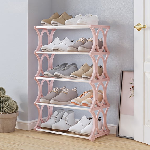 Clearance! Boovnll Shoe Rack 5 Tiers Sturdy Metal Stackable Rack 20-25 Pairs Shoe Storage Organizer, Shoe Organizer for Entryway, Dormitory, Bedroom, Bathroom, Shoe Storage