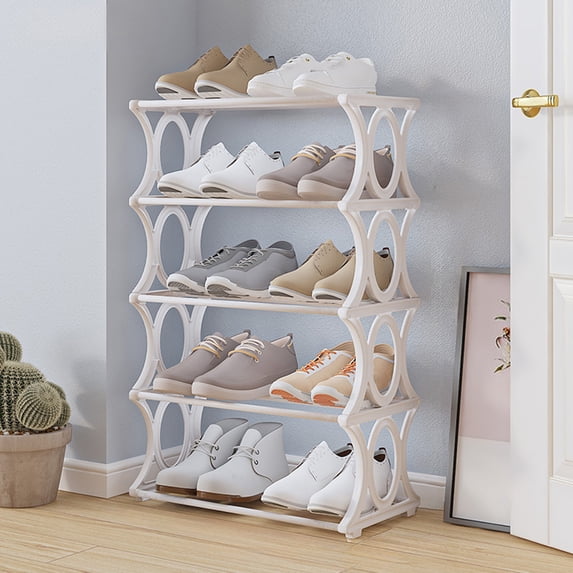 Clearance! Boovnll Shoe Rack 5 Tiers Sturdy Metal Stackable Rack 20-25 Pairs Shoe Storage Organizer, Shoe Organizer for Entryway, Dormitory, Bedroom, Bathroom, Shoe Storage