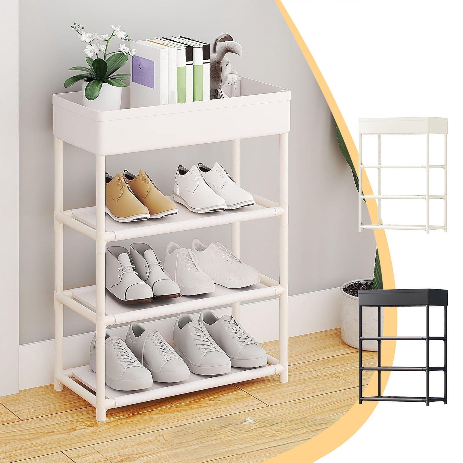 Clearance! Boovnll Shoe Rack, Multifunction Detachable 4 Tiers Sturdy ...