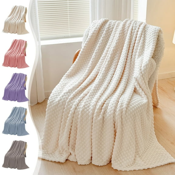 Clearance Boovnll Throw Blanket, Super Soft Cozy Lightweight Solid Color Flannel Blankets, Machine Washable Microfiber for All Season Home, Office, Living Room, Couch, Sofa, Blanket - 39x59"