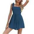 thumbnail image 1 of Clearance! Ohufall Jumpsuits for Women, Solid Color Waist Strap Beachwear Pocket One-piece Shorts One-piece Shorts Overalls Women, Rompers for Women, Onesie for Women Clearance, 1 of 6