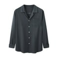thumbnail image 1 of Ohufall Mens Shirts,Long Sleeve Shirts for Men,Casual Solid Fashion Young Blood Turn-down Collar With Pocket Button Long Sleeve Blouse Tops Shirt, 1 of 4