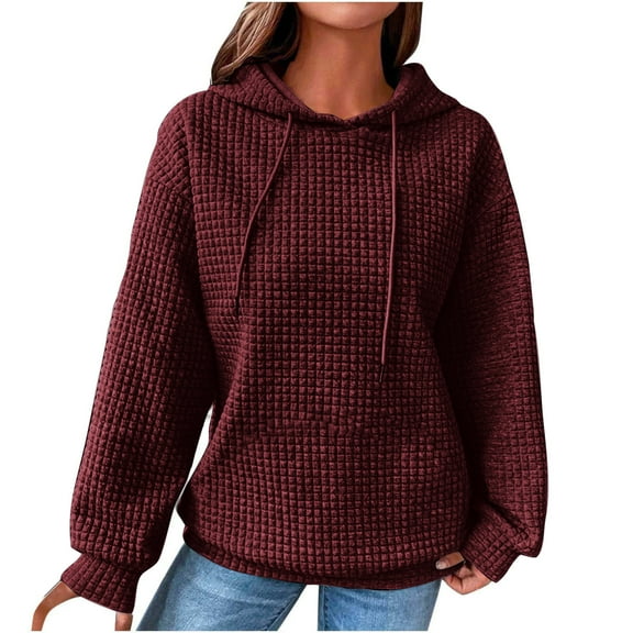Ohufall Sweatshirt For Women, Fashion Women's Casual Long Sleeve Round Neck Ladies Sweatshirts Tops Blouse Plain No Pockets Hoodie Fall Sweatshirts