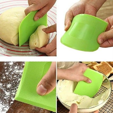 Clearance! Bowl Spatula & Scraper Flexible Plastic Multipurpose Kitchen Cutter Tool Food Scrappers for Bread Dough Baking Cake Fondant Icing 2pc for Home & kitchen Green