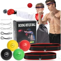 Clearance! Boxing Reflex Ball Family Pack, 4 Different Boxing Ball with Headband, Softer Than Tennis Ball, Perfect for Reaction, Agility, Punching Speed, Fight Skill and Hand Eye Coordination Trainin