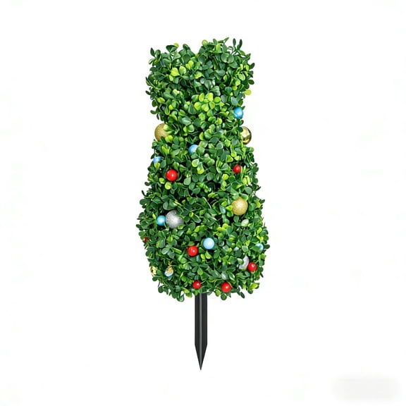 Clearance! Boxwood Easter Bunny Topiary, 32" Artificial Topiary Trees Artificial Outdoor & Indoor Spring Rabbit, UV-Resistant Easter Home Decor for Porch Garden Lawn, Easter Gifts for Ki*ds Mom Dad