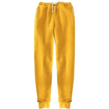 Clearance!BKQCNKM Sweatpants Women Wide Leg Pants Woman Warm Lined Athletic Sweatpants High Waisted Jogger Pants Lined Thicken Outdoor Long Pants Summer Pants For Women 2024 Yellow L