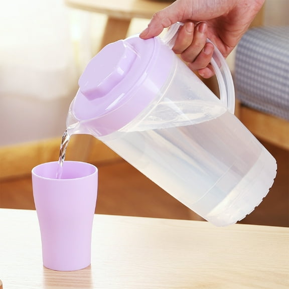 Clearance! Bpyeka Cold Water Kettle Clear Plastic Pitcher with Lid Clear Water Pitcher for Cold Drinks Iced Tea Pitcher for Lemonade Iced Tea Milk Beverages Kitchen Appliances