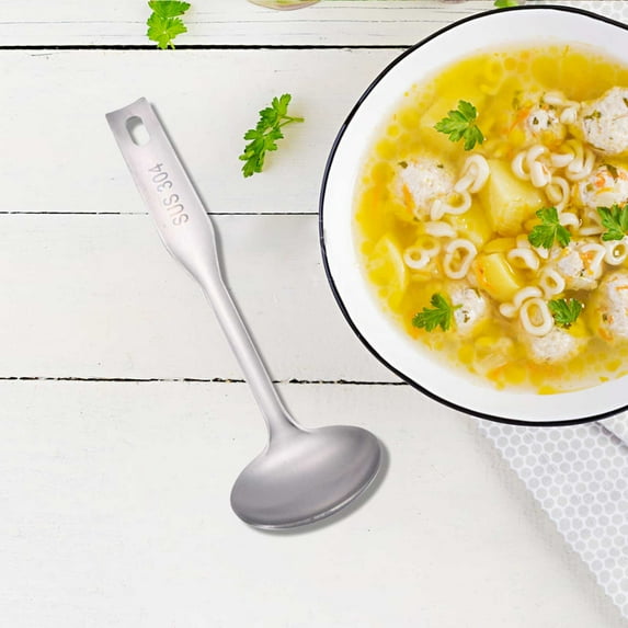 Clearance! Bpyeka Kitchen Essentials Mini 304 Stainless Steel Cooking Set - Polished Ladle and Slotted Spoon and Turner Home and Kitchen