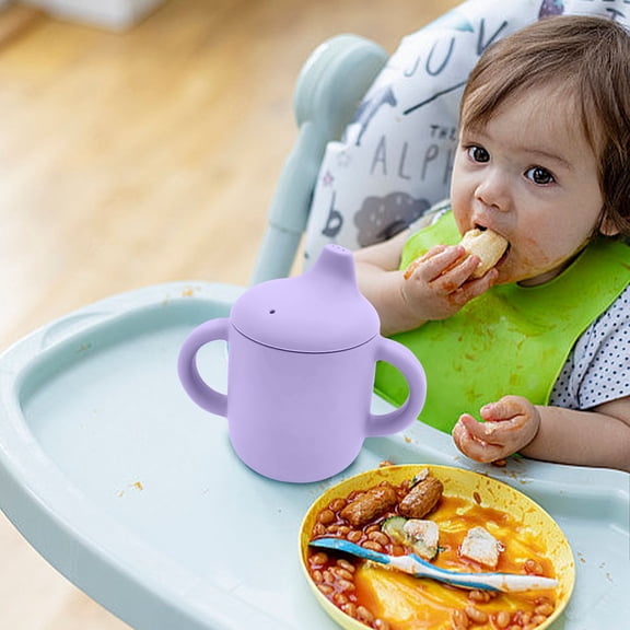 Clearance! Bpyeka Water Cup Infant Silicone Learning Drink Cup Snack Cup with Straw Infant Avoid Falls Training Cup Home and Kitchen