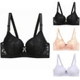 thumbnail image 1 of Bralettes for Women Plus Size Pullover Bra Feature V-Neck Bralette Bra Style W-1016 black M, 1 of 3