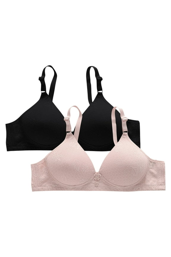 Bras Under $5! Cagogo 2 Pack Wireless Push Up Bra for Women No Underwire Comfort Wire Free Bras Soft Support Seamless Everyday Bras Brasier Sin Varillas Para Mujer