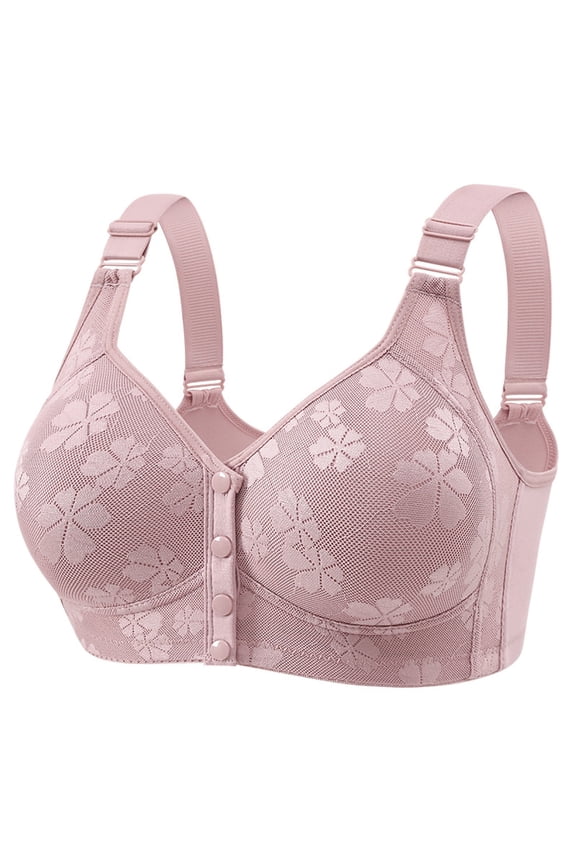 Bras under $5! Cagogo Ladies Front Closure Wireless Bras No Underwire Full Coverage Supportive Everyday Bras Plus Size Wirefree Comfortable Large Bust Bralettes Underoutfit Bra