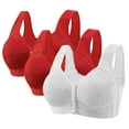 thumbnail image 1 of Bras under $5! Cagogo Women's 3 Pack Plus Size Front Closure Bra Push Up No Underwire Comfortable Bralettes Wirefree Full Coverage Wireless Comfort Everyday Bras Underoutfit Bra, 1 of 3