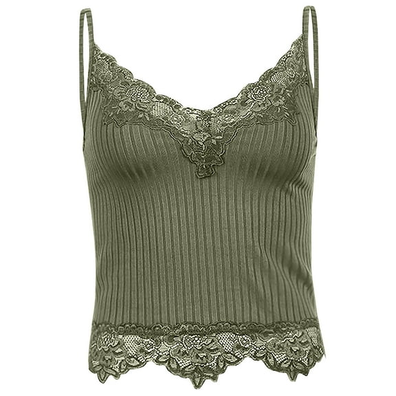 Bras Under $5! Cagogo Women's Lace Camisole Spaghetti Strap Lace Bralettes Crop Tops Padded Cami Top Lace Bandeau Tank Tops for Women Girls Brasier Sin Varillas Para Mujer