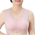 thumbnail image 1 of Bras! Ashirexll Bras for Older Women, Full Coverage Wireless Solid Color Traceless Comfortable No Steel Ring Breathable Gathering Bra Pink 4XL, 1 of 6
