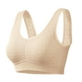 thumbnail image 1 of Bras! Ashirexll Wireless Bras for Women, Plus Size Sports Solid Color Soft Moisture Wicking No Steel Ring Breathable Gathering Bra Beige XL, 1 of 8