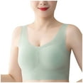 thumbnail image 1 of Bras! Ashirexll Womens Bras No Underwire Full Support, Plus Size Push Up Solid Color Traceless Mesh Comfortable No Steel Ring Breathable Gathering Bra Green L, 1 of 6