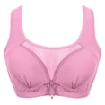 thumbnail image 1 of Bras for Women No Underwire Push up Bra Wire-Free Underwear Pullover Bra Everyday Underwear V-Neck Padded Bra Feature Hook and Eye Closure Sport Bra Style Y-314 , Purple L, 1 of 8