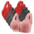 thumbnail image 1 of Bras for Women Under 5 Dollars Bras for Women Packs Front Closure Bras Push up Bra Wireless Daisy Bras for Older Women, 1 of 5
