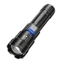 Hvmvliv Bright Flashlight Battery Flashlight Super Bright Flashlight Zoomable Rechargeable Flashlight with 3 Modes Powerful Hand Flashlight Black