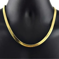 YTTAL 18k Gold Yellow Thick Herringbone Chain Mens Women Teens Gold Plated Necklace