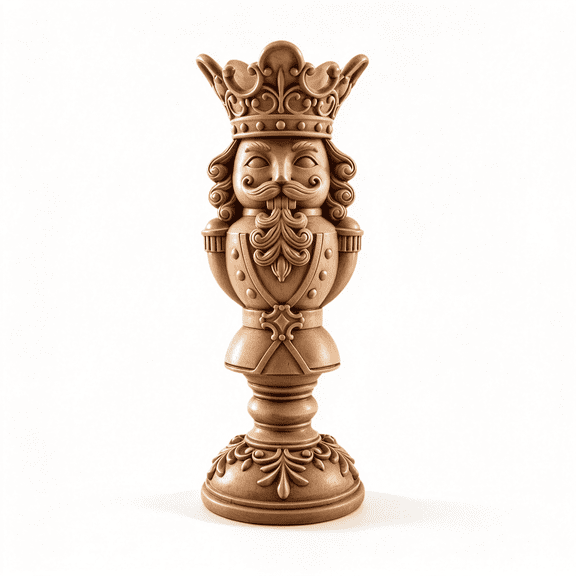 Clearance! Brown Polyresin Nutcracker Christmas Pillar Candle Holder, Christmas Decor, 8"