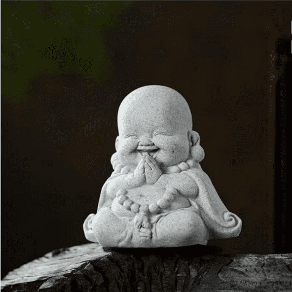 Clearance! Buddha Sandstone Statues Zen Monk Buddha Statue Praying Monk Sandstone Figurine Ornaments For Indoor Meditation Rooms Bonsai Decor Fish Tank Aquarium Decoration H