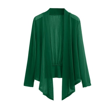 Clearance!Bunenne Cropped Cardigan Fall Cardigans for Women 2024 Women's Long Sleeve Ice Silk Knit Skirt V Neck Cardigan Cardigan for Women Green 3Xl