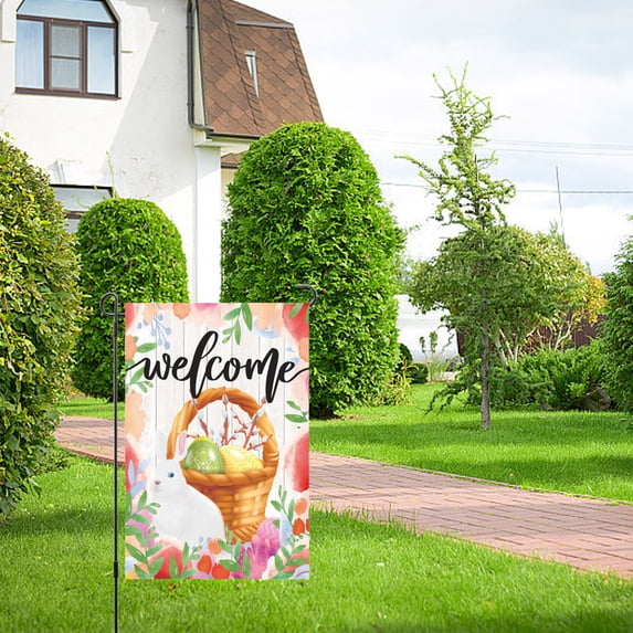 Clearance Bunny Easter, Easter Garden Sign 12x18 Inch Spring Garden Outdoor Sign Personalized Easter Decorations Double Sided Easter Yard Decoration Gift