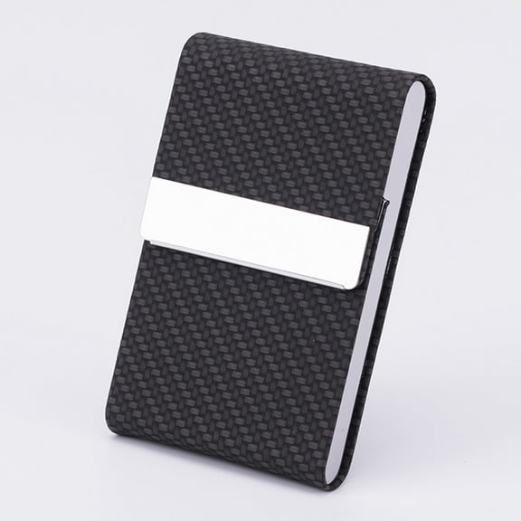 Clearance Business Card Holder under $5,Business Card Holder PU Leather Business Card Case Pocket Card Holders For Men Or Women Metal Slim Name Card Holder RFID Blocking Business Card With Clos