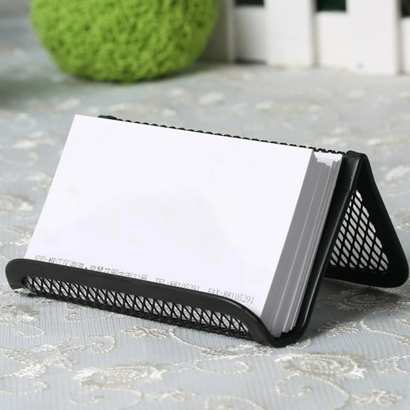 Clearance Business Card Holder under $5,Metal Mesh Desk Business Card Holder Business Card Display & Storage Rack Desktop Card Organization Tool