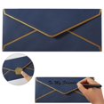 thumbnail image 1 of Clearance Business Envelopes With V Gold Border #10 Envelope Made Of 150gsm Paper Standard Envelopes With Gold Stickers For Checks Letter Mailing, 1 of 5