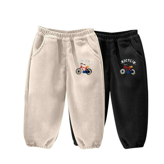Busydd 2PC Baby Boys' Pants Toddler Boys and Girls Pants Boys Graphic Print Sweatpants Casual Fleece Children's Pockets Sweat Pants Toddler Girl and Boy Clothes 3-9 Years