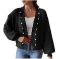 thumbnail image 1 of Busydd Cardigan Sweaters for Women Lightweight Solid Color Open Front Knit Cardigan Jackets Trendy V Neck Fall Cardigans for Women Casual Long Sleeve Cropped Cardigan Sweater Blouses Tops, 1 of 6