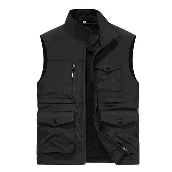 Busydd Men's Outerwear Vests Casual Lightweight Zipper Sport Vests Solid Color Sleeveless Vest Jacket Plus Size Men's Vest with Pockets M-6XL