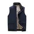 thumbnail image 1 of Busydd Mens Fleece Vest Casual Zipper Solid Color Cotton Outerwear Vests Sleeveless Warm Winter Vest Jacket Plus Size Mens Vest with Pockets M-5XL, 1 of 2