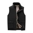 thumbnail image 1 of Busydd Mens Fleece Vest Casual Zipper Solid Color Cotton Outerwear Vests Sleeveless Warm Winter Vest Jacket Plus Size Mens Vest with Pockets M-5XL, 1 of 8