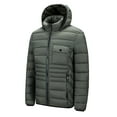 thumbnail image 1 of Busydd Mens Puffer Jacket with Hood Zipper Winter Coats for Men Casual Solid Color Puffy Jackets Warm Long Sleeve Down Jacket Plus Size Lightweight Outerwear with Pockets M-5XL, 1 of 9