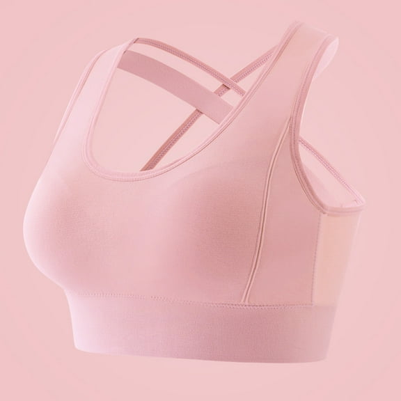 Busydd Womens Sports Bra Seamless Beauty Back Bra Wireless Bras for Women Solid Color High Support Everyday Bra Underwear Oversized Full Coverage Bra