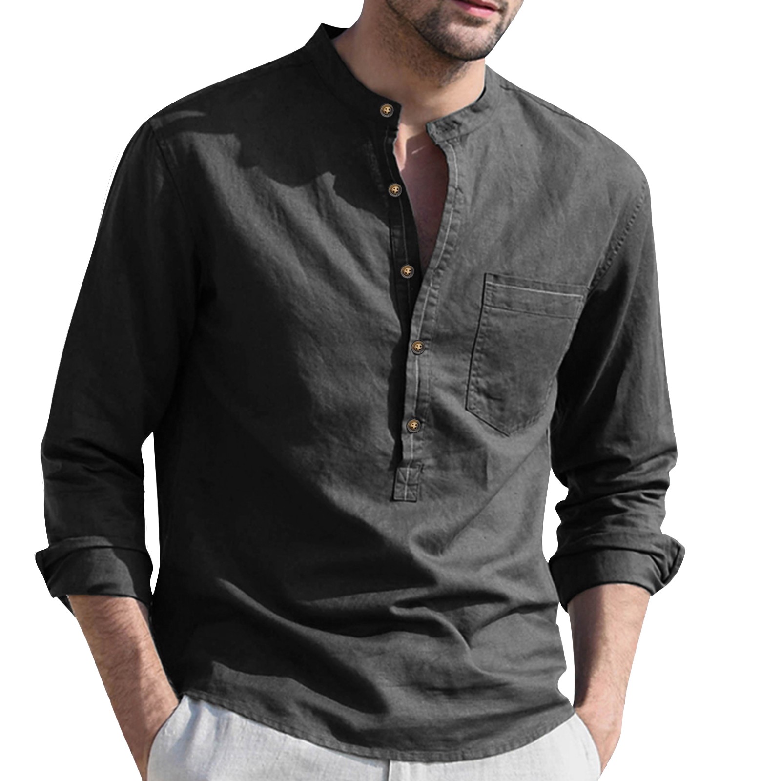 Clearance! Button Down Shirt Casual Shirts Men's Casual Fashion Solid