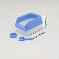 Bwiyojiz 1pc Miniature Dollhouse Cats Litter Box Set with Shovel 1/12 Scale Accessories Gray Pretend Play Toys, Birthday Gifts