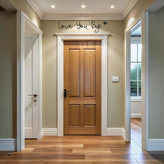 Clearance! Bye Love You Wooden Script Sign Hallway Home Door Love You Bye Sign Above Door Wood Entryway Decor Door Topper Family Wall Art Modern for Valentine's Decoration with Glue Point 1*Goodbye,