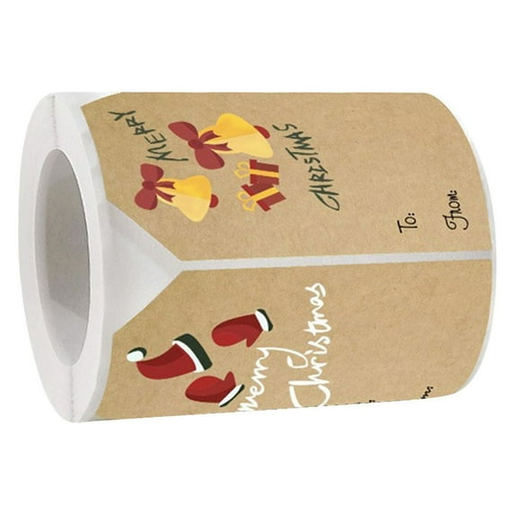 Clearance! CICRKHB Christmas Decorations Rectangle Roll Christmas Holiday Card Gift Packaging Cute Cartoon Decoration Sticker Label