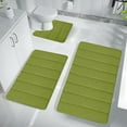 thumbnail image 1 of Clearance! CSSAD Bathroom Rug,Non-Slip Mat,Memory Foam Bath Mat Set Bathroom Rugs for 3Pcs Toilet Mats Universal Soft Comfortable Water Absorption Non-Slip Thick Machine Washable Easier To Dry,Green, 1 of 9