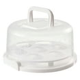 thumbnail image 1 of Clearance! Cake Container Plastic Cover Lid Cake Cupcake Holder Portable Round Two Sided Base For Cookies Fruit Etc, 1 of 5